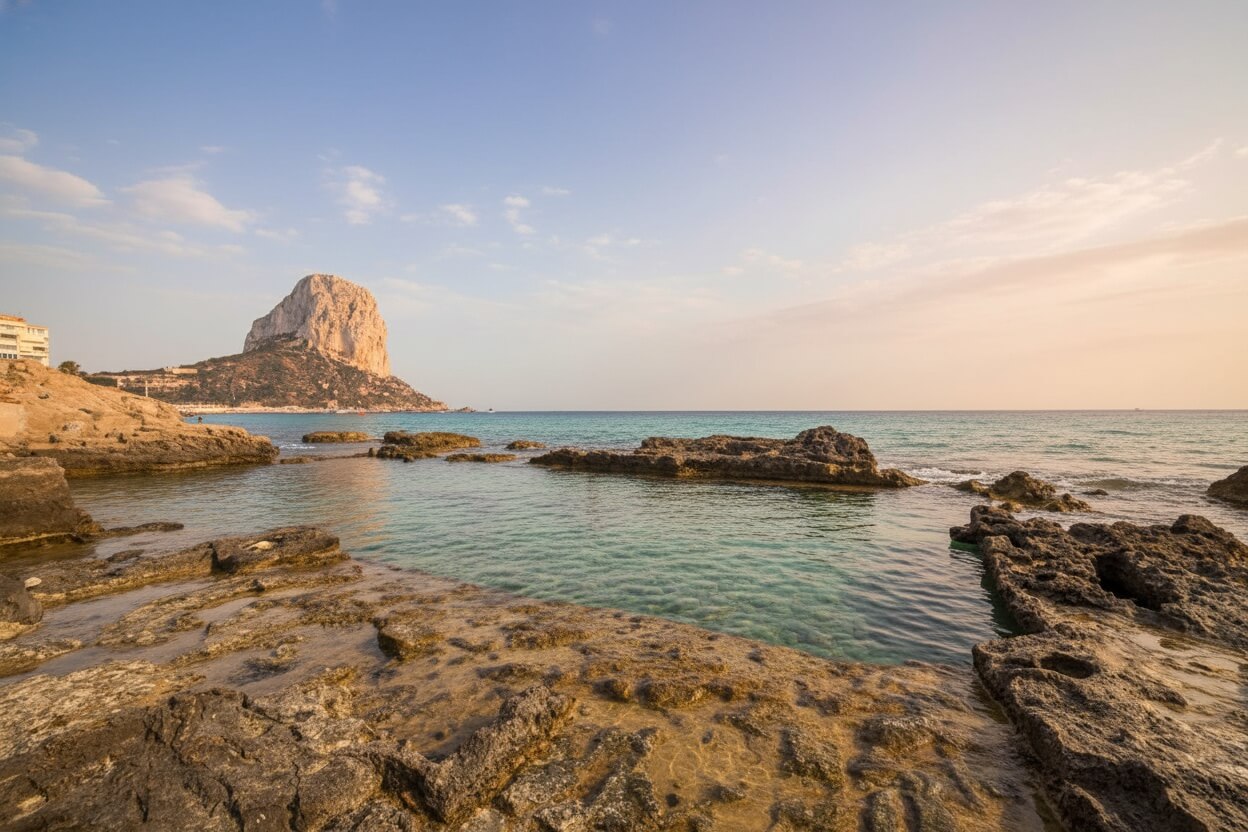Playa de Calpe con el Peñón de Ifach al fondo